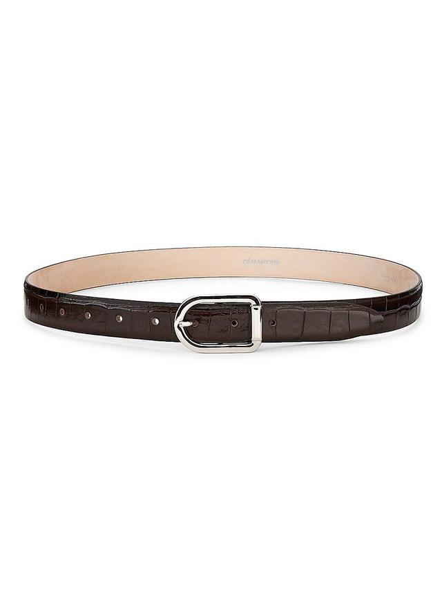 Womens Mija Croc-Embossed Patent Leather Belt Product Image