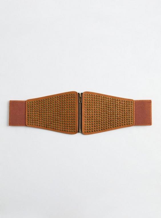 Studded Zip Waist Belt Product Image