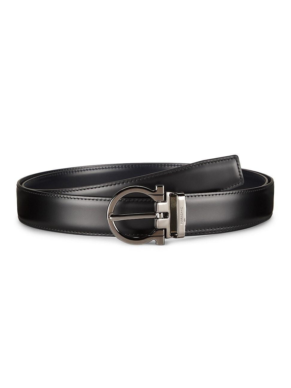 Men's Reversible Leather Gancio-Buckle Belt Product Image