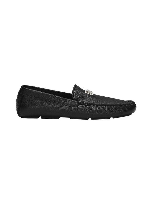 Mens Logo-Accented Leather Driving Loafers Product Image