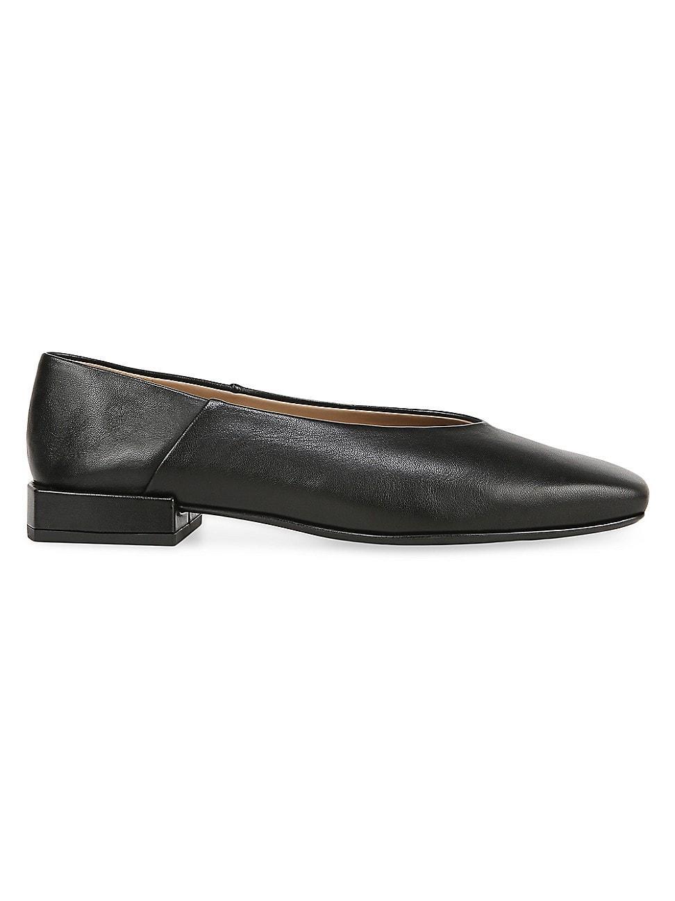 Womens Kasey Leather Square-Toe Flats Product Image