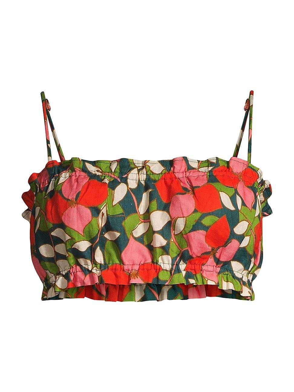 Womens Brigette Floral Linen Bandeau Top Product Image