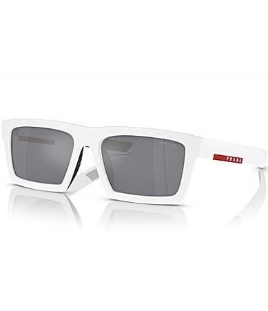 Prada Mens PS 02ZS 58mm Rectangle Sunglasses - Matte White/Black Rubber Product Image