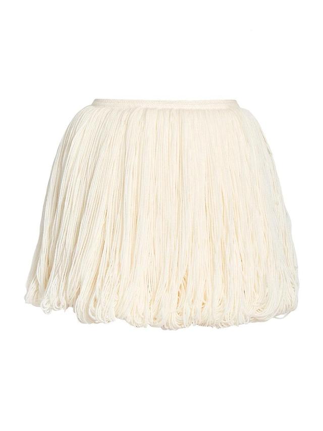 Womens Fringes Wool Miniskirt Product Image