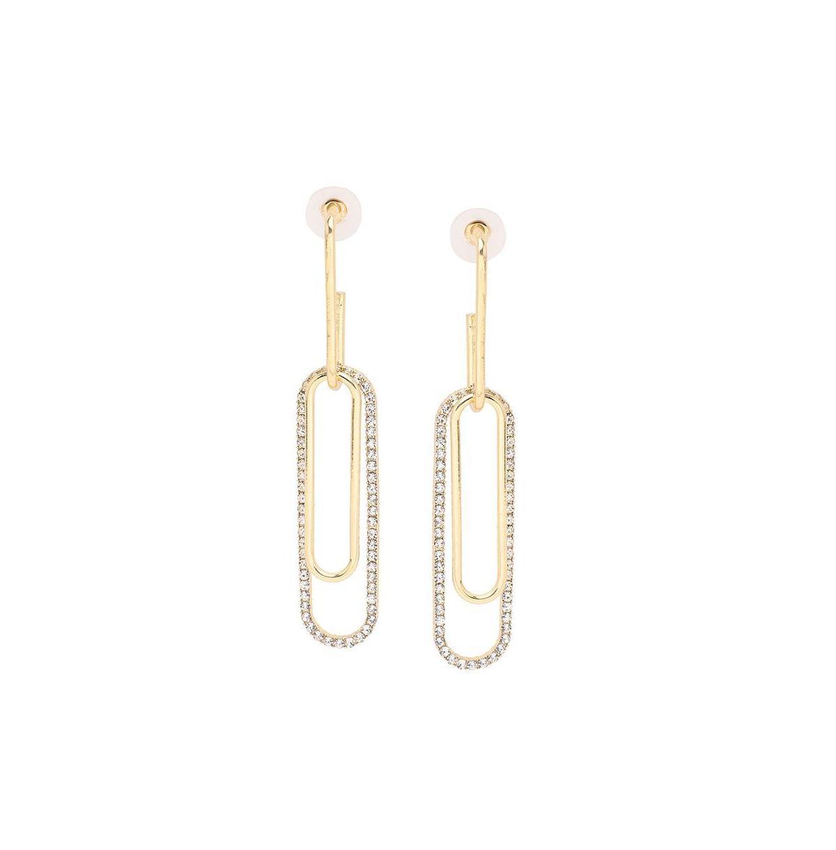 Sohi Womens Gold Sleek Drop Earrings Product Image