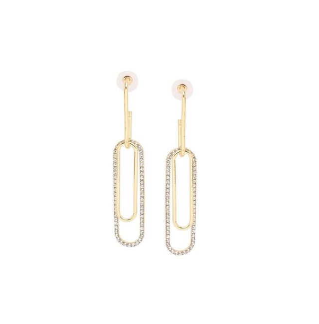 Sohi Womens Gold Sleek Drop Earrings Product Image