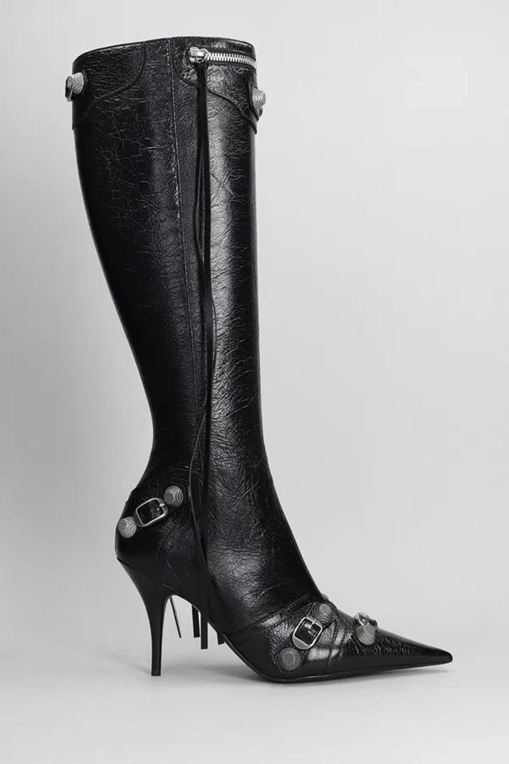 BALENCIAGA Cagole Boot H90 High Heels Boots In Black Leather Product Image