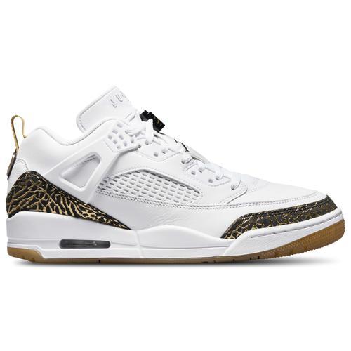 Jordan Mens Jordan Spizike Low GL - Mens Basketball Shoes White/Black/Gold Product Image