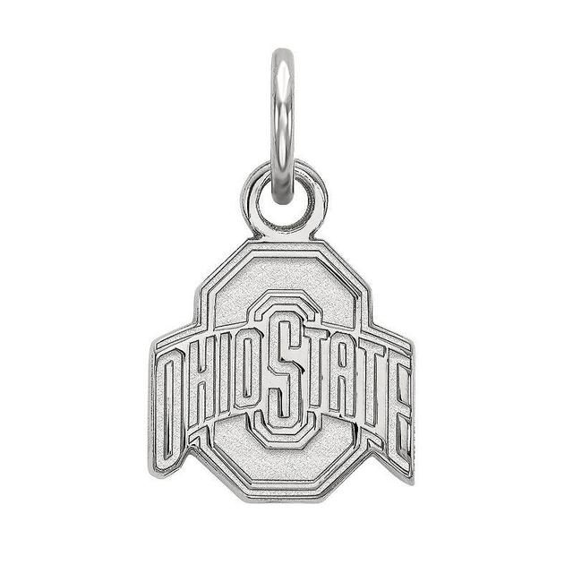 LogoArt Ohio State Buckeyes Sterling Silver Rhodium Plated XS Pendant, Womens Product Image