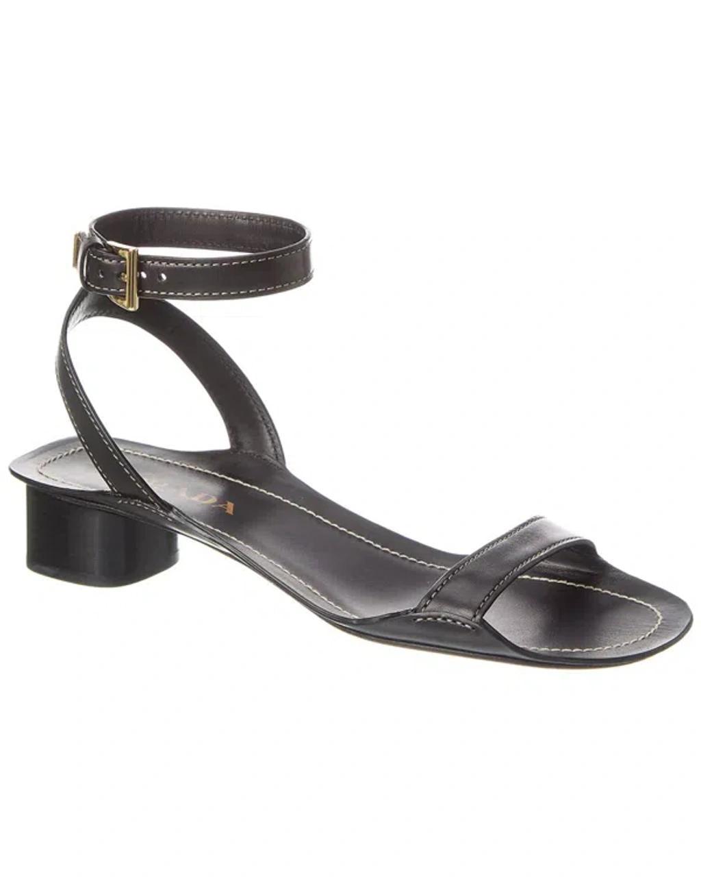 Leather Sandal In Black product image