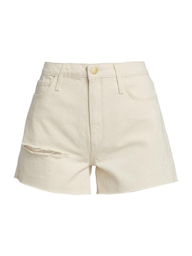 Womens Frayed Cotton Shorts Product Image