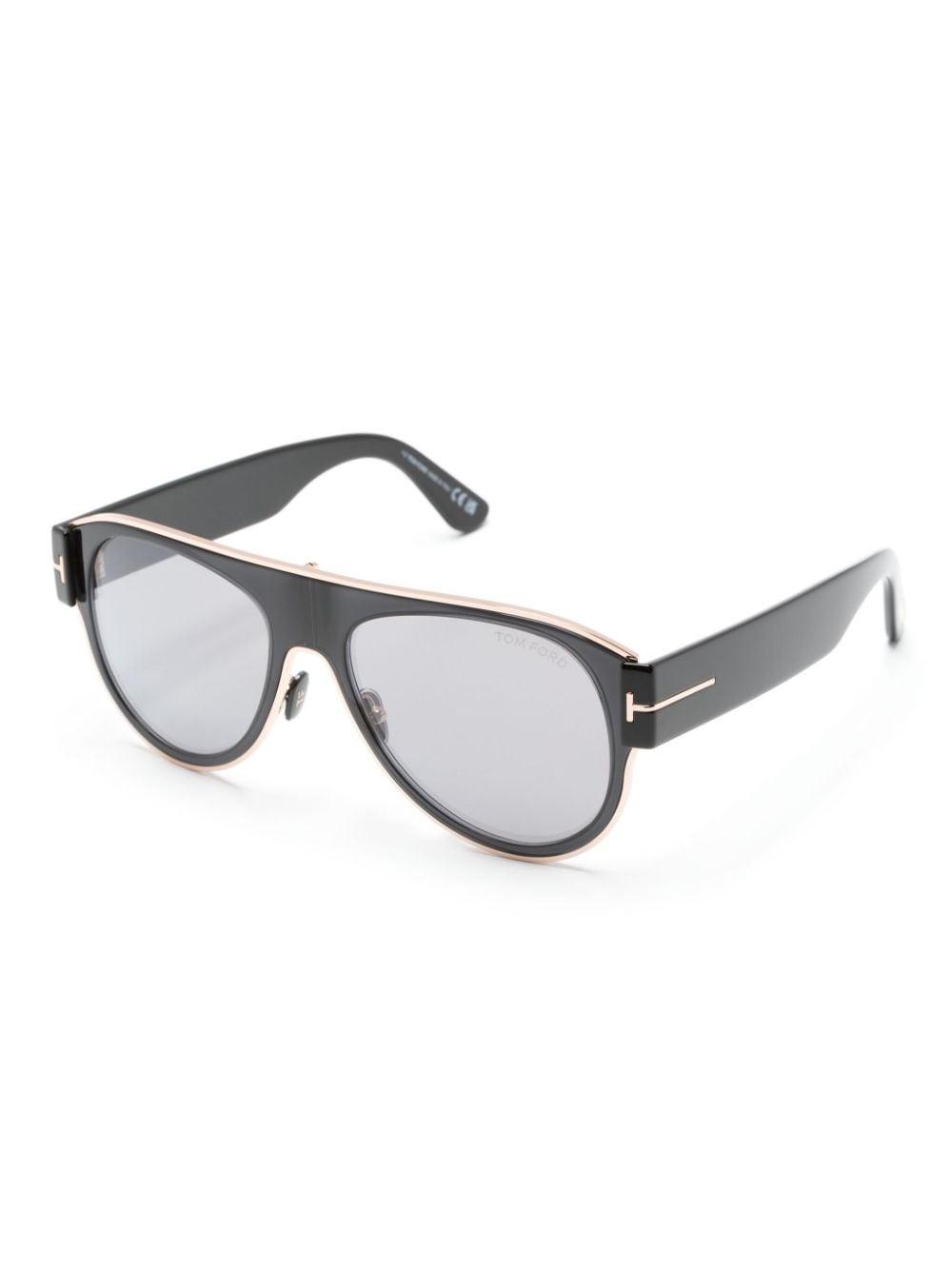 Logo-plaque Pilot-frame Sunglasses In Black Product Image