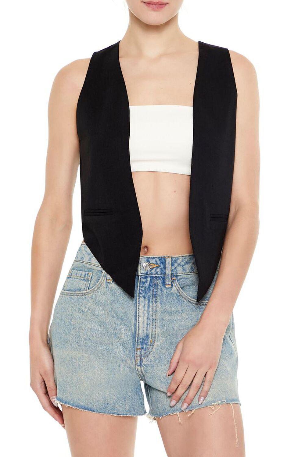 Open-Front Pointed-Hem Vest | Forever 21 Product Image