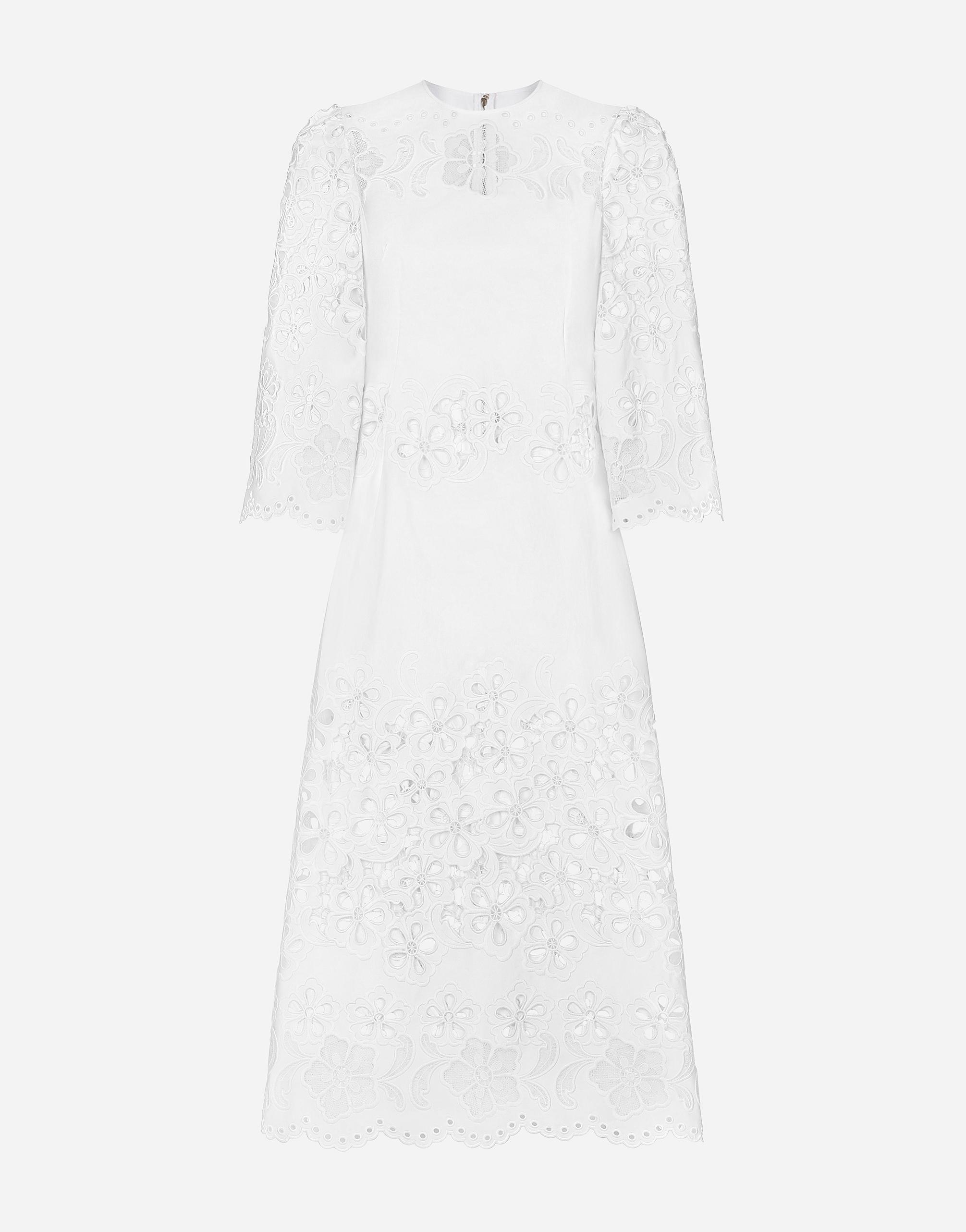 White Broderie Anglaise Dress In ホワイト Product Image