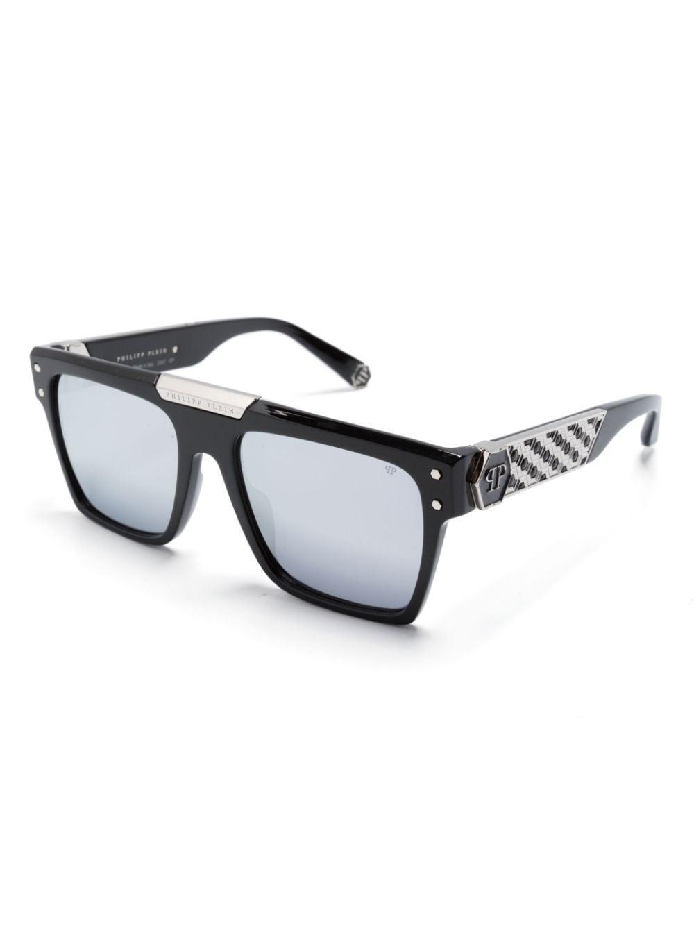 Logo-plaque Square-frame Sunglasses In Black Product Image