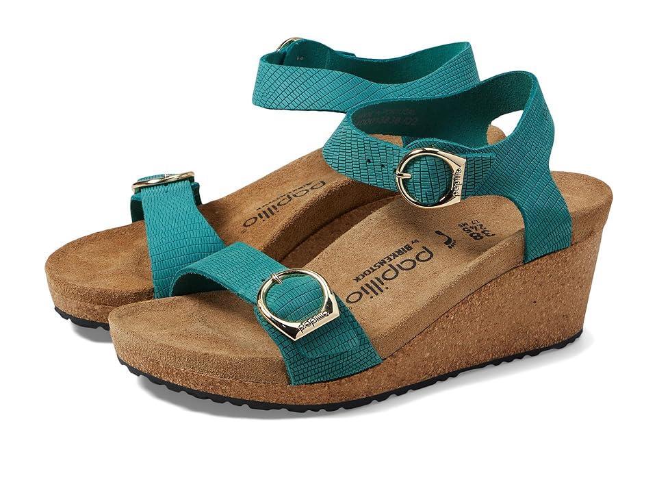 Birkenstock Papillio by Birkenstock Soley Wedge Sandal - Embossed Nubuck (Biscay Bay) Women's Shoes Product Image