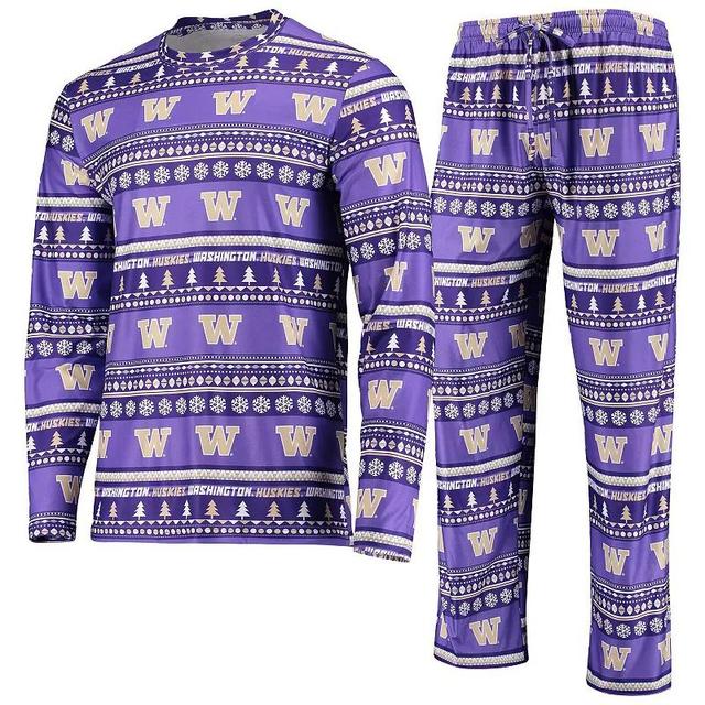 Mens Concepts Sport Washington Huskies Ugly Sweater Long Sleeve T-Shirt and Pants Sleep Set Product Image