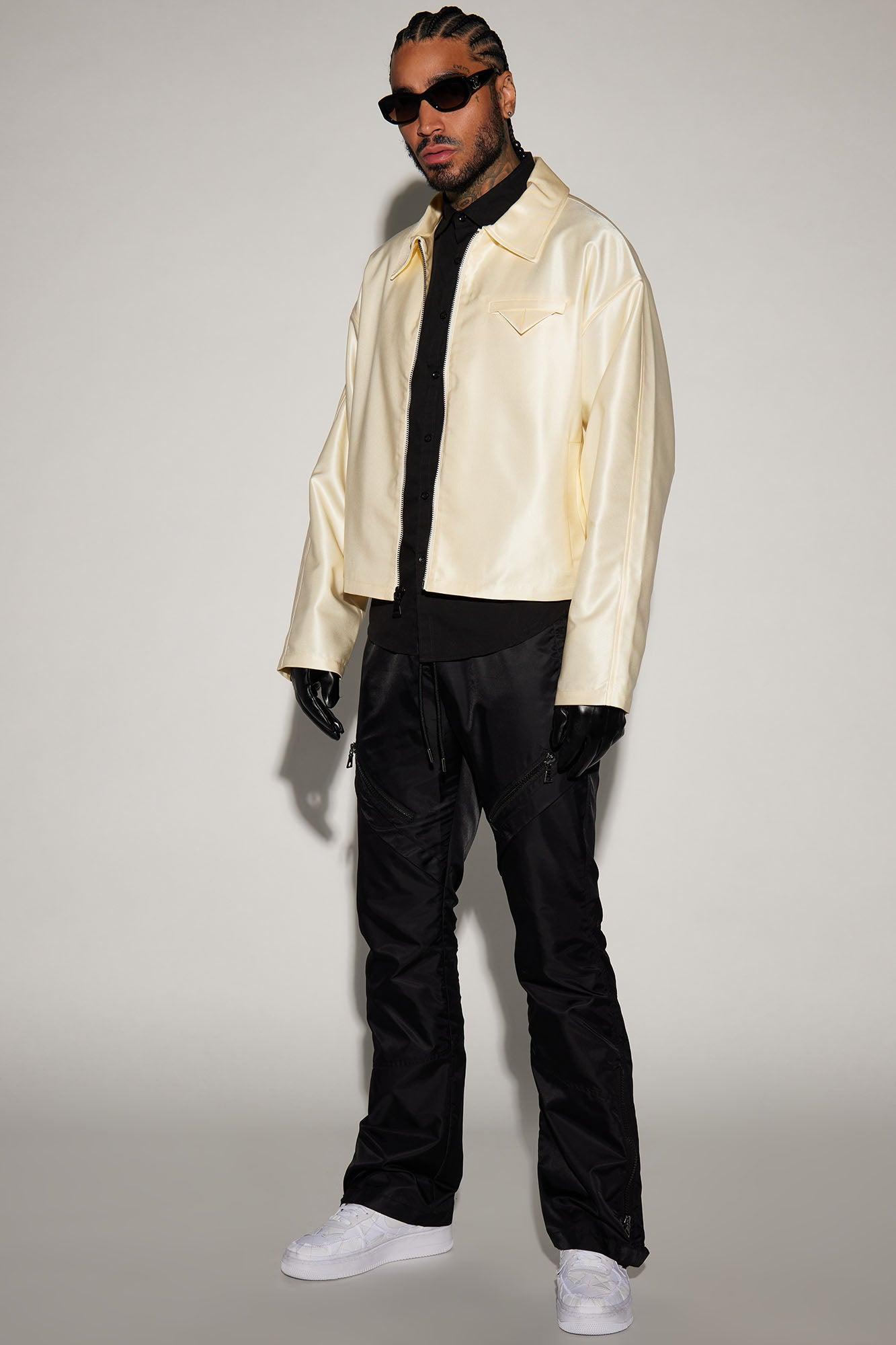 U Get Me Satin Cropped Jacket - Cream Product Image