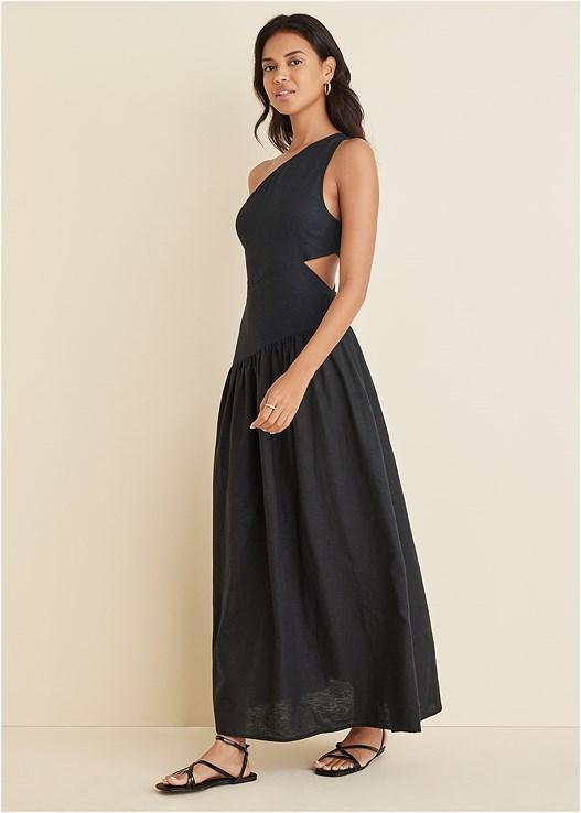 Linen Cutout Maxi Dress Product Image