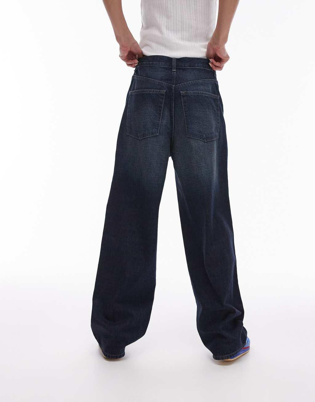 Topshop Gilmore low slung boyfriend jeans in abyss Product Image