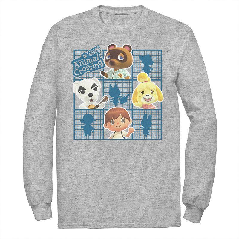 Mens Animal Crossing Group Shot Grid Tee Athletic Grey Product Image