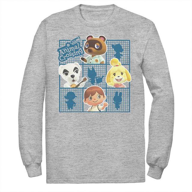 Mens Animal Crossing Group Shot Grid Tee Athletic Grey Product Image