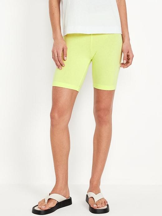 High-Waisted Biker Shorts -- 8-inch inseam product image