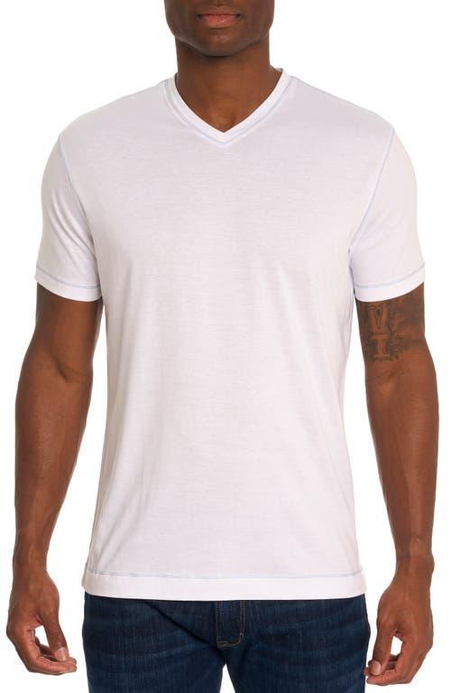 Robert Graham Eastwood Top Stitched V Neck Tee Product Image