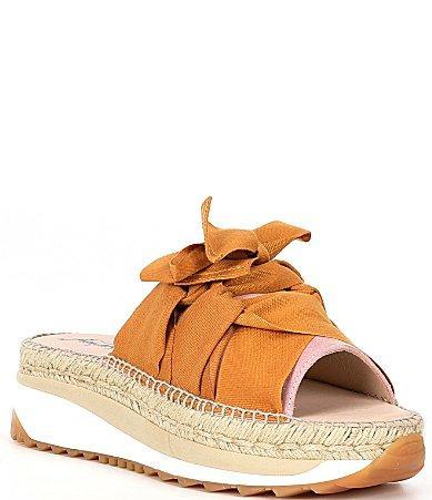 Free People Chapmin Suede Sport Bow Espadrille Platform Slide Sandals Product Image