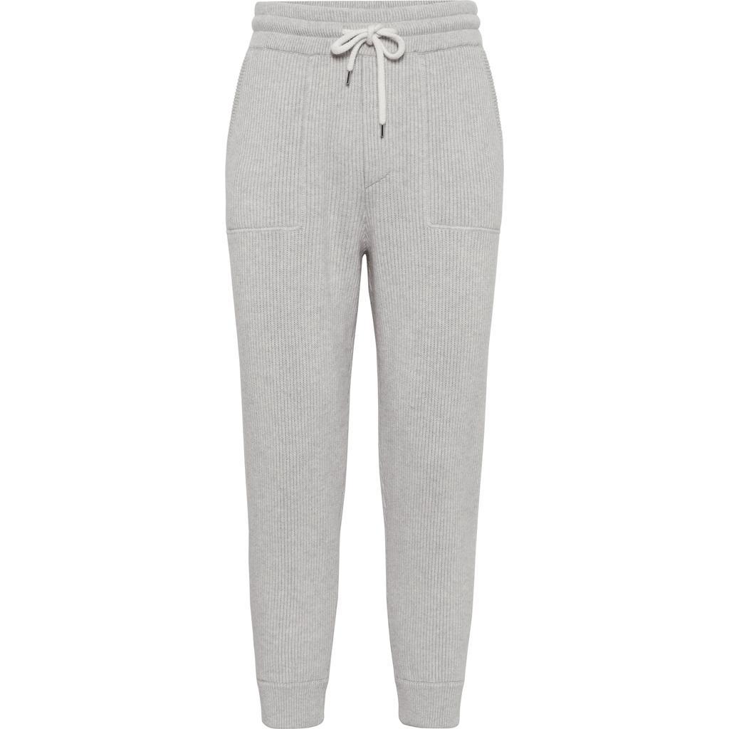 BRUNELLO CUCINELLI Cashmere Track Pants In Grey Product Image