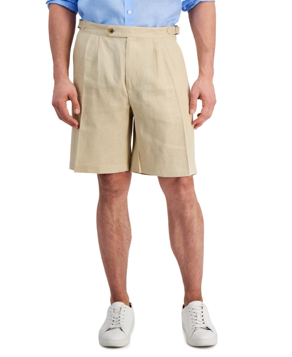 Club Room Mens Regular-Fit Pleated 9 Linen Shorts, Created for Macys Product Image