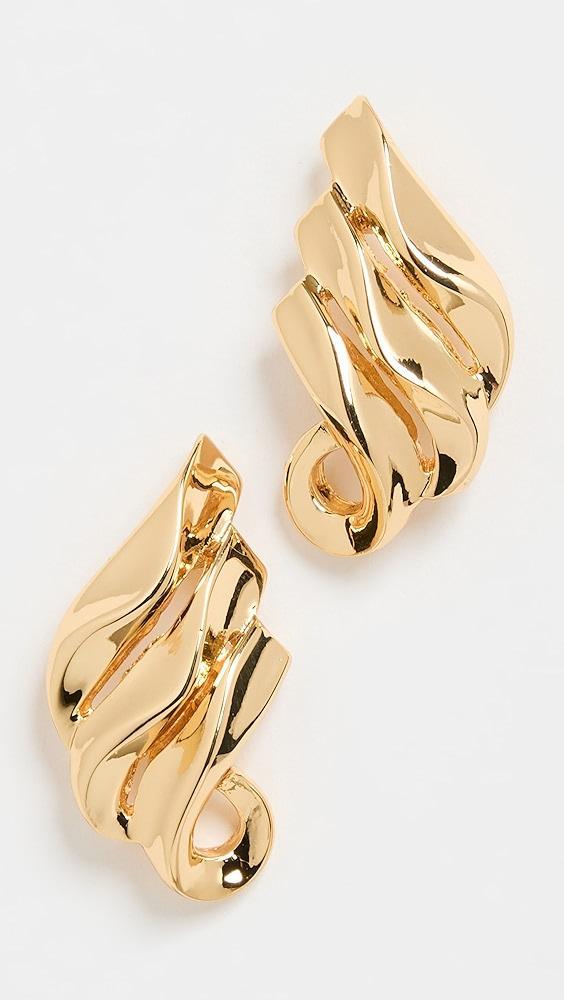 Kenneth Jay Lane Polished Gold Swirl Post Earrings | Shopbop Product Image