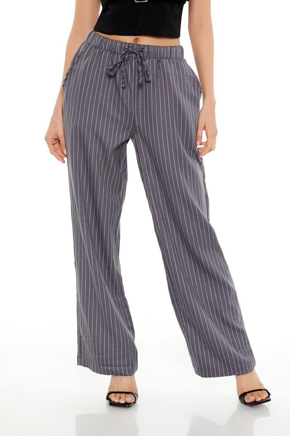 Pinstriped Wide-Leg Pants | Forever 21 Product Image