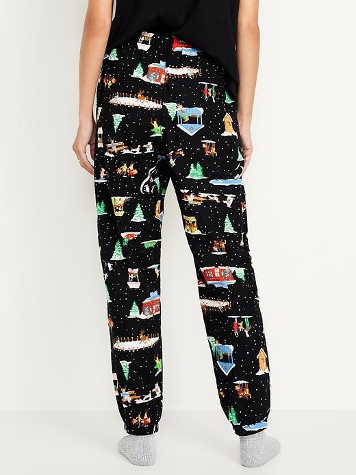 High-Waisted Flannel Pajama Joggers Product Image