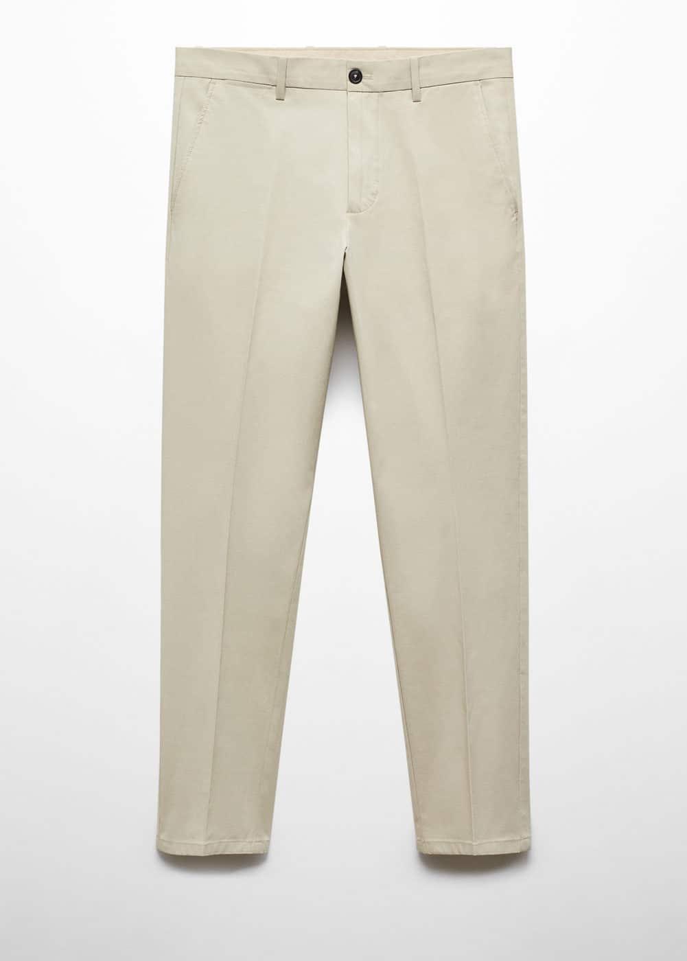 MANGO MAN - Regular-fit cotton pants light/pastel greyMen Product Image