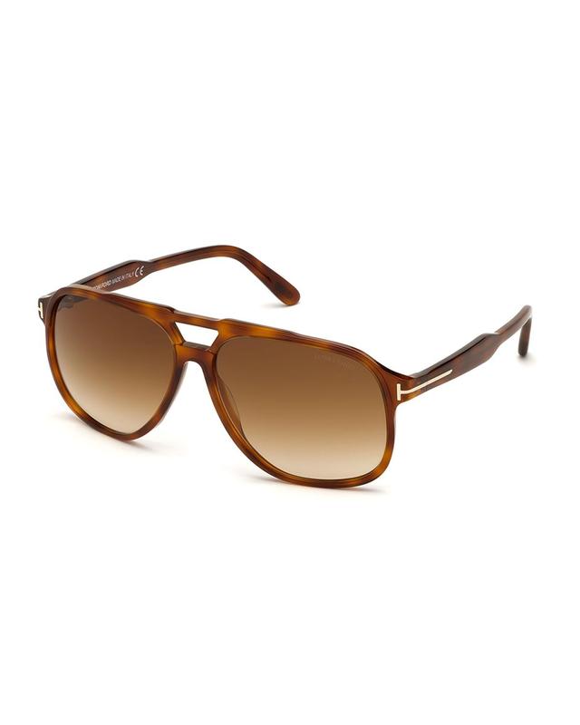 Mens Raoul 62MM Tortoiseshell Aviator Sunglasses Product Image