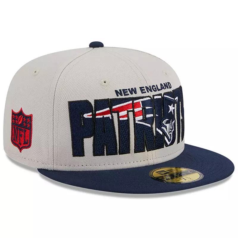 Mens New Era Stone/Navy New England Patriots 2023 NFL Draft On Stage 59FIFTY Fitted Hat Product Image