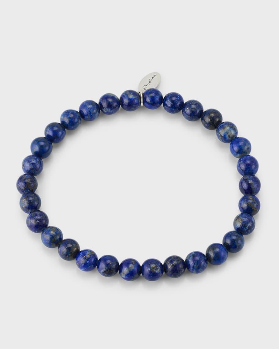 Men's Lapis Lazuli Beaded Stretch Bracelet Product Image