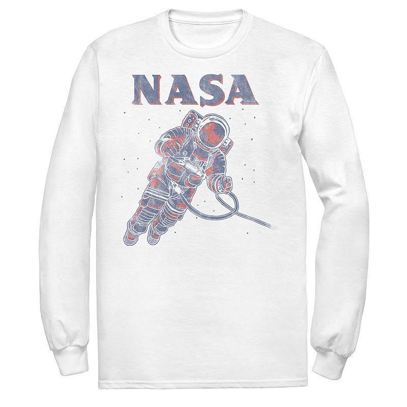 Mens NASA Neon Astronaut Cowboy In Space Long Sleeve Graphic Tee Product Image