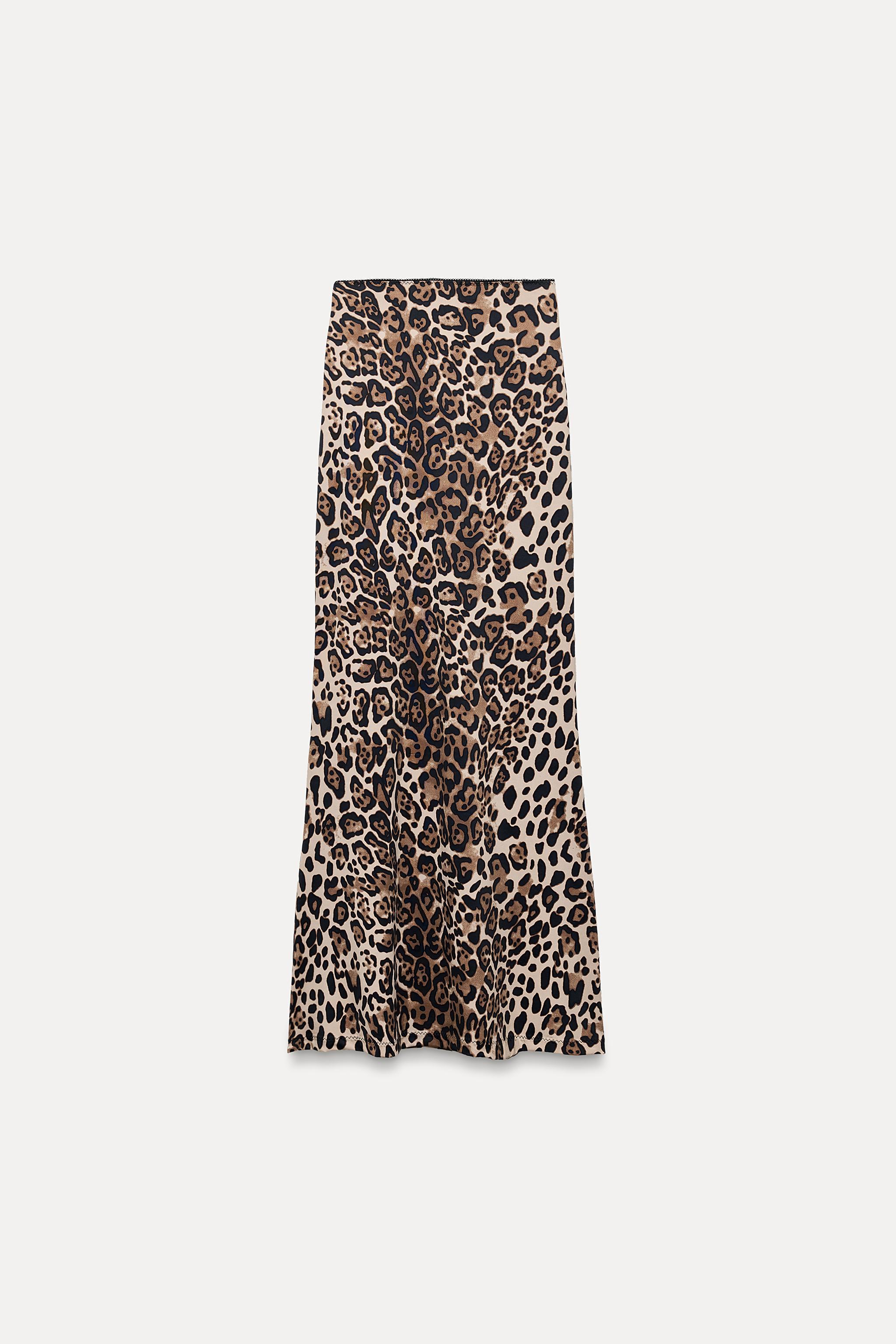 LONG ANIMAL PRINT POLYAMIDE SKIRT Product Image