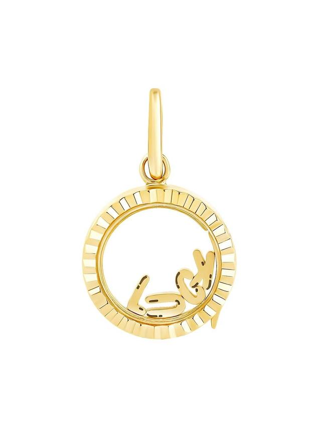 Womens 14K Yellow Gold & Glass Mini Luck Locket Product Image