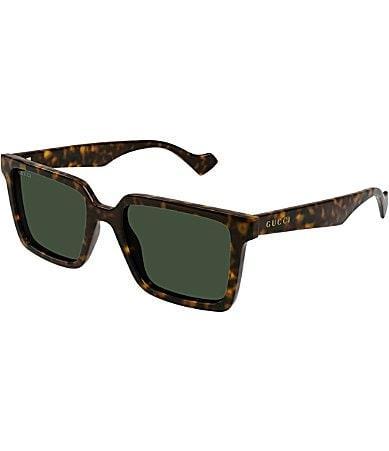 Gucci Mens GG Generation Light 55mm Havana Square Sunglasses Product Image