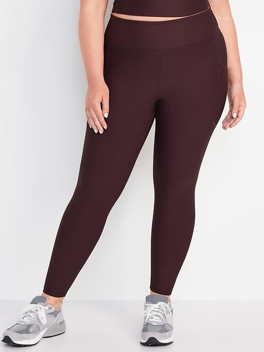 High-Waisted PowerSoft Ribbed Leggings Product Image