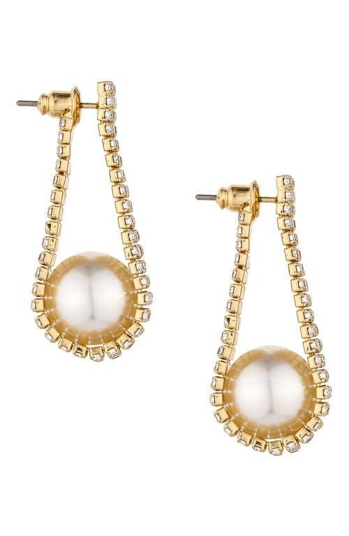 Womens Swaddled 18K Gold-Plate, Pearl & Crystal Teardrop Earrings Product Image