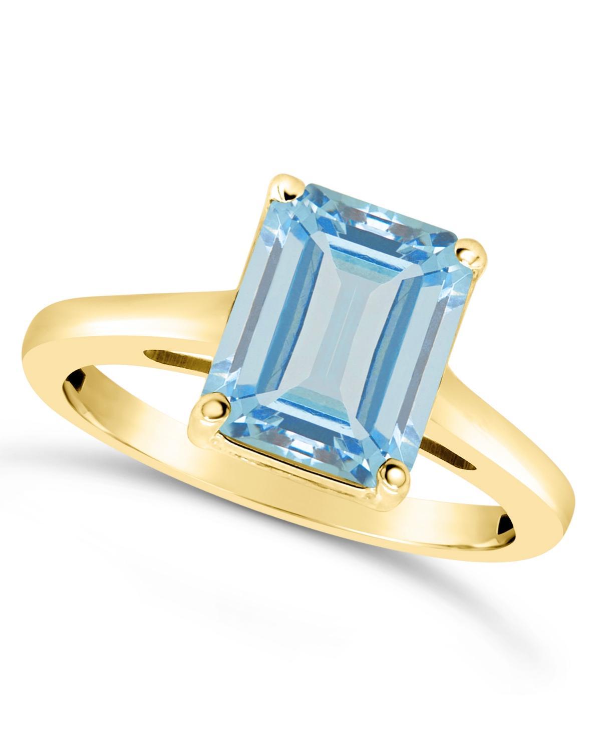 Alyson Layne 14k Gold Emerald Cut Sky Blue Topaz Solitaire Ring, Womens Product Image