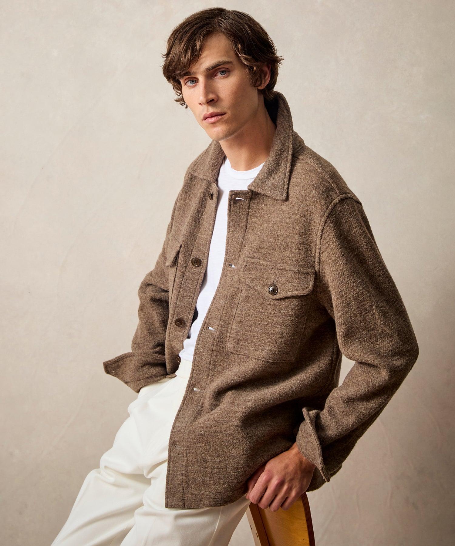 Boiled Wool CPO Shirt Jacket in Burlap Product Image