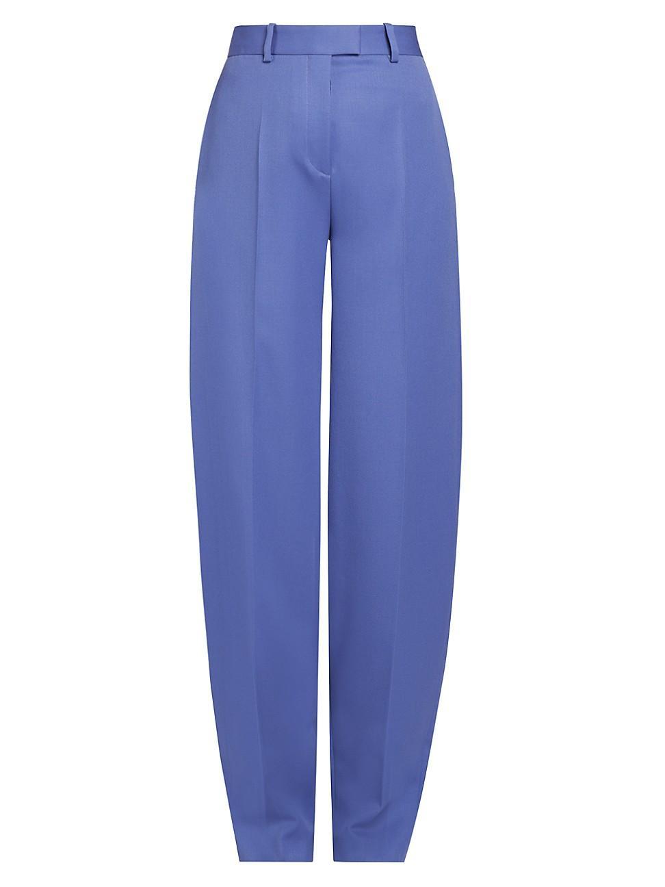 Womens Front Pleated Wool Trousers Product Image