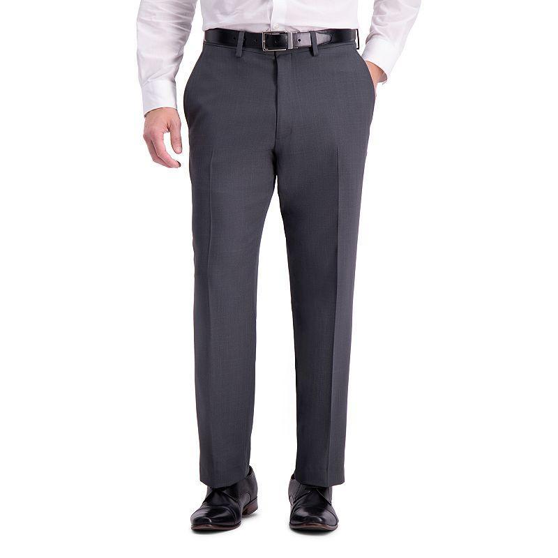 Mens Haggar Travel Performance Tailored-Fit Stretch Flat-Front Suit Pants Dark Gray Grey Product Image