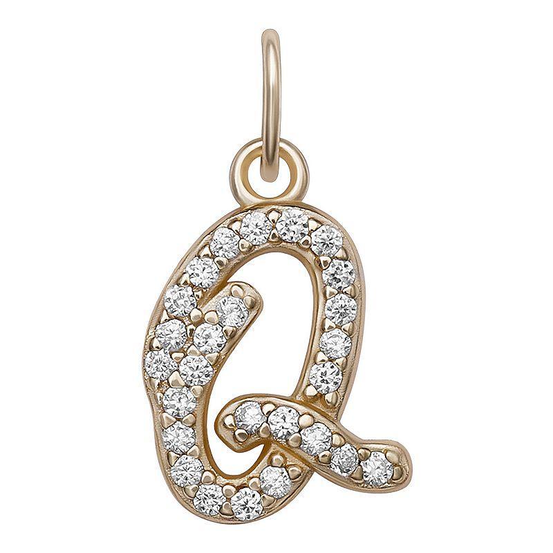 LC Lauren Conrad Sterling Silver Cubic Zirconia Initial Charm, Womens, Grey Product Image