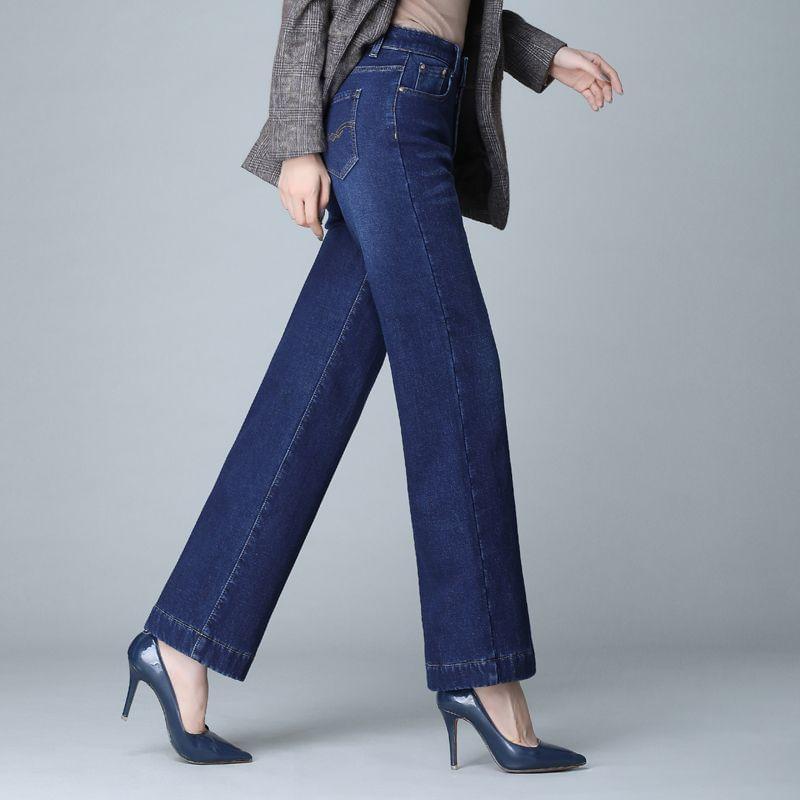 High Rise Straight Leg Crop Jeans Product Image